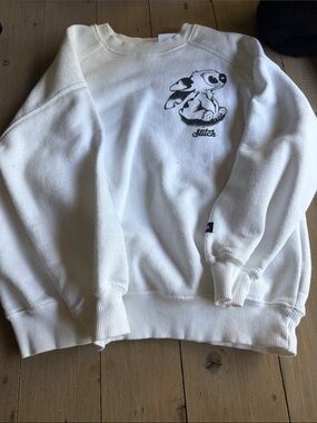 White Stitch Graphic Crewneck Sweatshirt Kids
